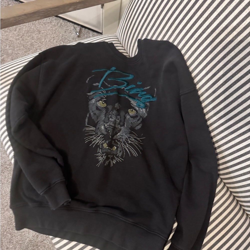 Anine Bing Black Panther Crewneck Sweater
